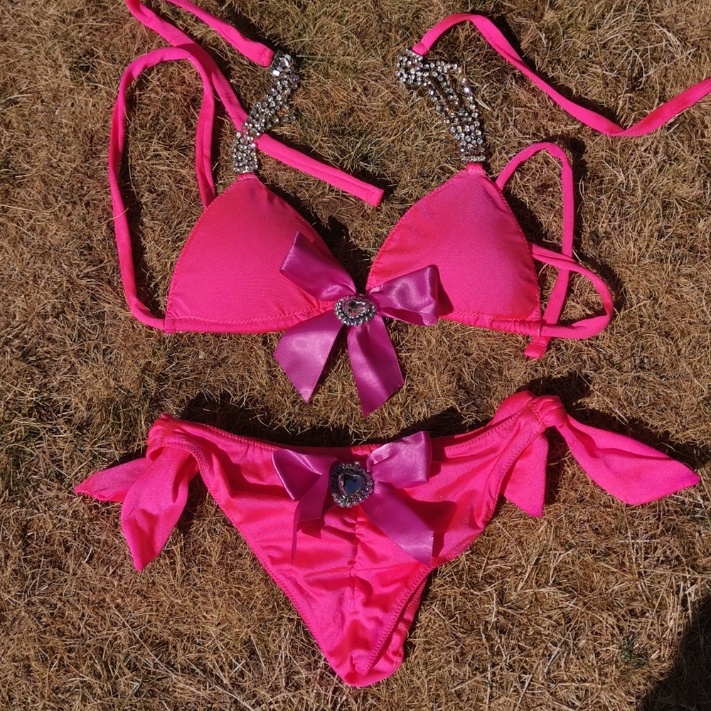 Custom Made Crystal Pink Bikini